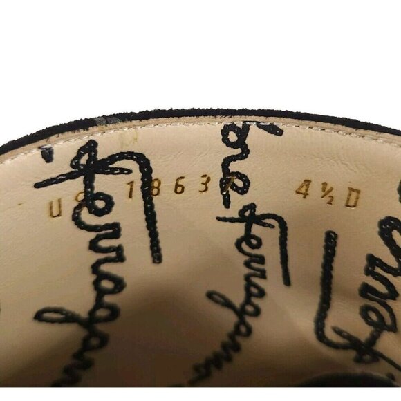 Salvatore Ferragamo Shirin Suede Ankle Boots US 4.5 34.5 Black New - Picture 9 of 14